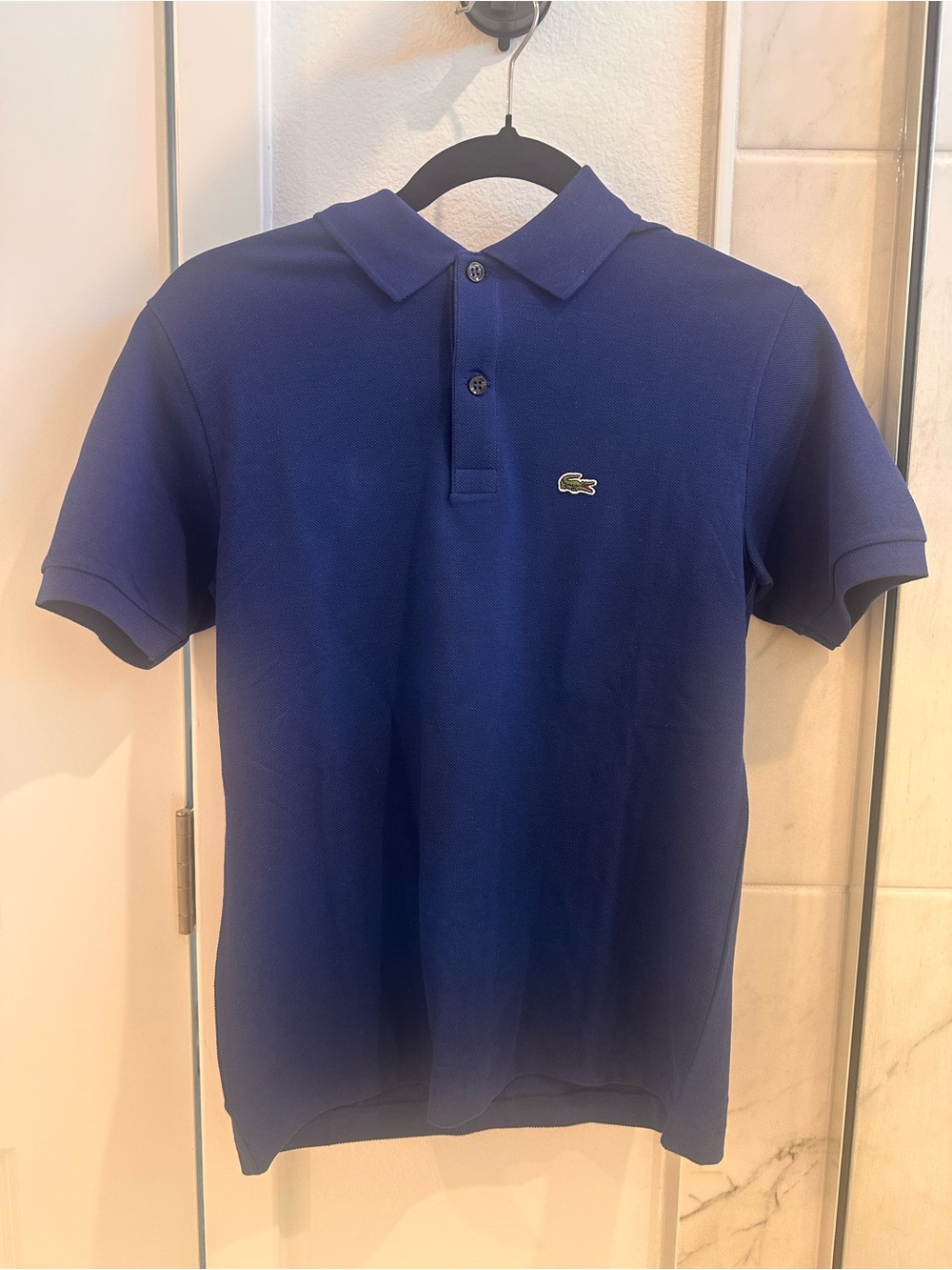 Lacoste Royal Blue Polo with Embroidered Crocodile